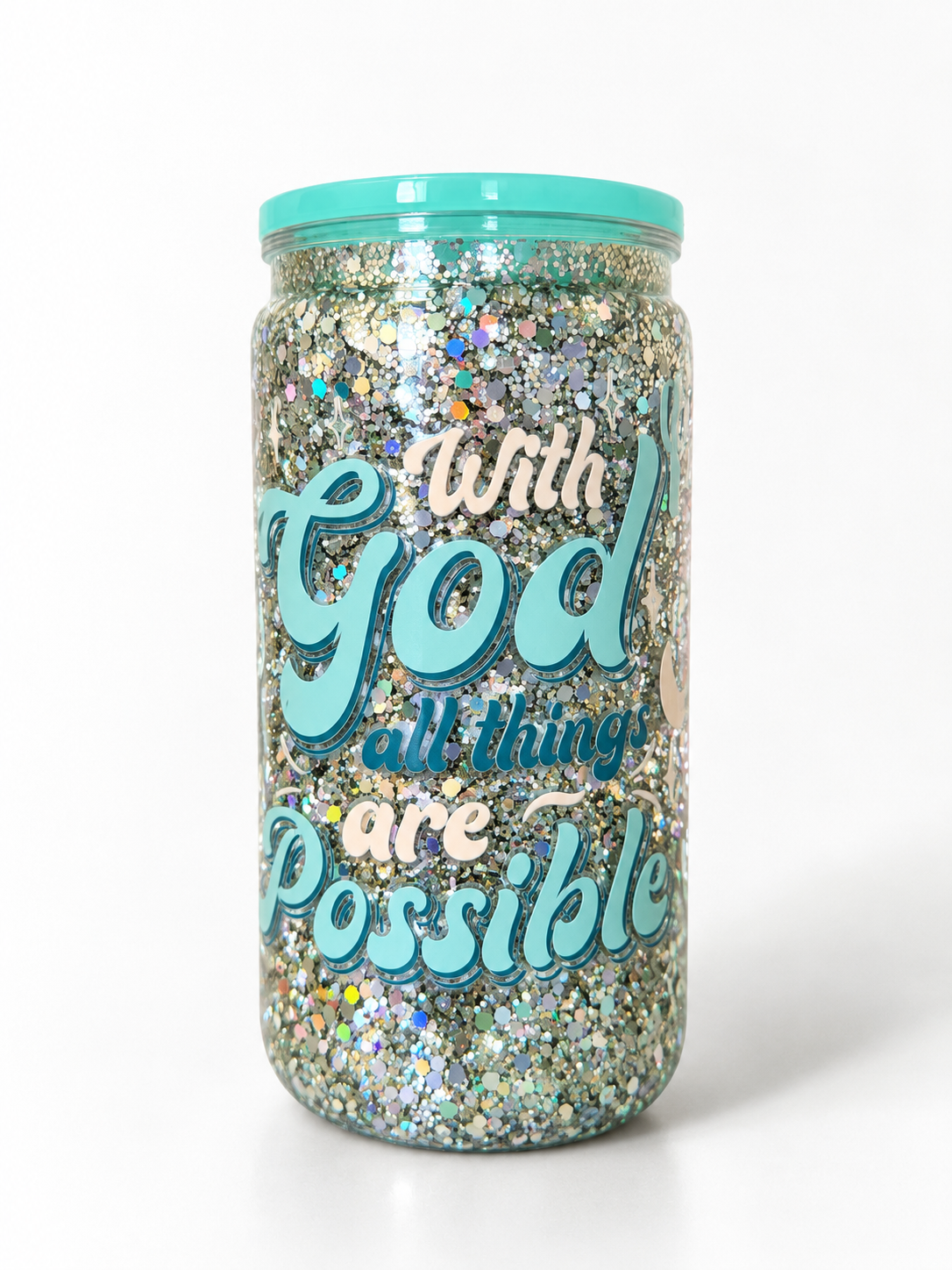 All things are possible- Plastic snow globe cup