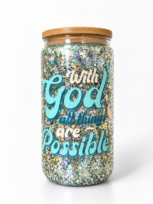 All things are possible- Plastic snow globe cup